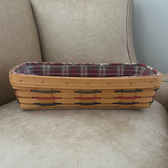 Longaberger 2001 Pumpkin Patch Basket with Lid & Bread Basket Orchard Park Plaid - Picture 10 of 16